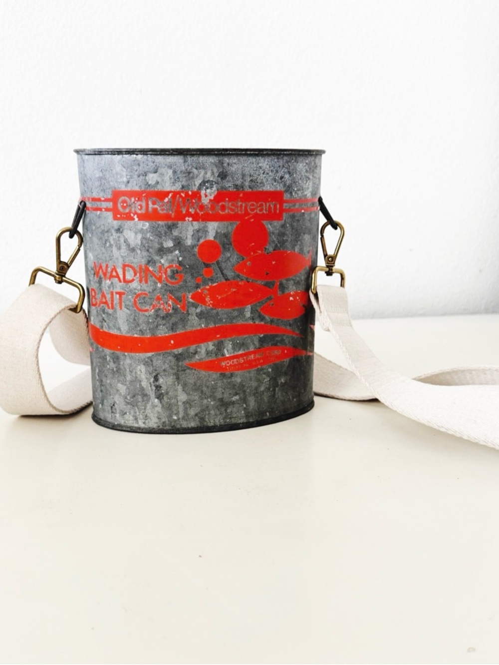 Vintage Old Pal Metal Wading Bait Can Crossbody / Circa 1950’s - 1960’s